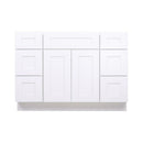 48 Inch White Shaker Single Sink Bathroom Vanity with Drawers