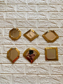 Set of 6 Small Unlacquered Brass Mirror - Small Decorative Wall Mirrors
