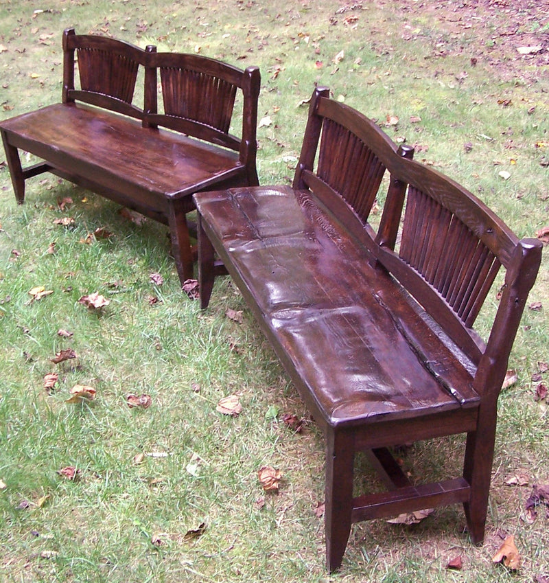 Reclaimed Wood Spindle Back Dining Bench, Antique Bench, Wood Bench, Rustic Bench, Spindle Bench, Deacons Bench, Custom Bench, Oak Furniture