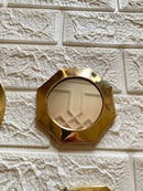 Set of 6 Small Unlacquered Brass Mirror - Small Decorative Mirrors