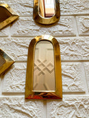 Set of 6 Small Unlacquered Brass Mirror - Decorative Mirrors