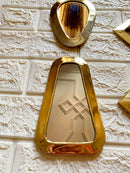 Set of 6 Small Unlacquered Brass Mirror - Decorative Mirrors