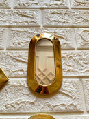Set of 6 Small Unlacquered Brass Mirror - Decorative Mirrors