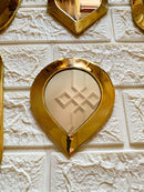 Set of 6 Small Unlacquered Brass Mirror - Small Decorative Wall Mirrors