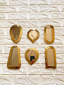Set of 6 Small Unlacquered Brass Mirror - Small Decorative Wall Mirrors