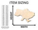 Unfinished Wood Ukraine Shape - Country - Craft - up to 46"  DIY