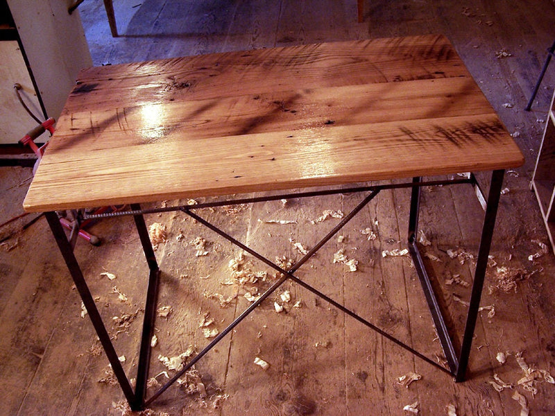 Wood Computer Desk, Industrial Desk, Home Office Desk, Wood Laptop Desk, Reclaimed Wood Desk, Solid Wood Top, Welded Furniture, End Table