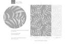 Botanical Wallpaper with a Leaf Pattern in Gray and White - X036