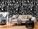 Abstract Wallpaper with Bold Brushstrokes in Black and White - X072
