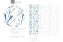 Watercolor Wallpaper Featuring Delicate Floral Stems in Blue - X058