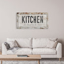 Kitchen Is The Heart Of The Home Printed Canvas Rusty Sign Distressed Wall Art Cute Sign Wood Frame Wood And Canvas Sign Kitchen Sign