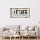 Kitchen Is The Heart Of The Home Printed Canvas Rusty Sign Distressed Wall Art Cute Sign Wood Frame Wood And Canvas Sign Kitchen Sign