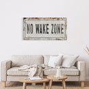 No Wake Zone Sign, Canvas Print, Framed Sign, Sign Above Bed For Lake House, Nursery Decor, Lake Wall Art