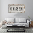 No Wake Zone Sign, Canvas Print, Framed Sign, Sign Above Bed For Lake House, Nursery Decor, Lake Wall Art