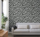 Abstract Wallpaper with Painterly Brushstrokes in Gray and Black - X113