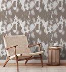 Abstract Wallpaper with a Painterly Effect in Taupe and White - X115