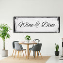 Kitchen canvas sign, wine and dine, sign for kitchen, kitchen wall art, wine sign, kitchen decor