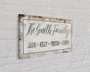 Personalized Printed Canvas Family Name Sign Last Name Rusty Sign With First Names Customized Family Distressed Wall Art