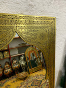 Moroccan Handmade Carved Arch Brass Mirror