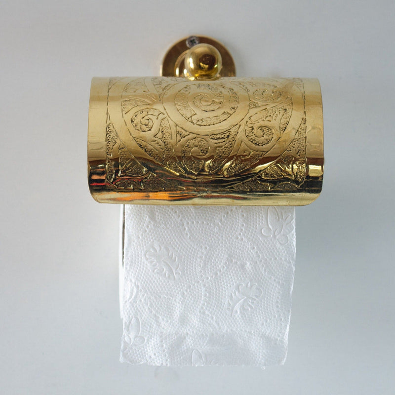 Solid Brass Toilet Paper Holder, Handcrafted Powder Room Roll Holder