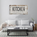 Kitchen Is The Heart Of The Home Printed Canvas Rusty Sign Distressed Wall Art Cute Sign Wood Frame Wood And Canvas Sign Kitchen Sign