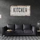 Kitchen Is The Heart Of The Home Printed Canvas Rusty Sign Distressed Wall Art Cute Sign Wood Frame Wood And Canvas Sign Kitchen Sign