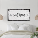 sweet dreams sign, bedroom wall decor, canvas print,  master bedroom decor, canvas framed sign, bedroom wall art, master bedroom sign