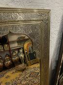 Moroccan Handmade Silver Wall Mirror with Engravings