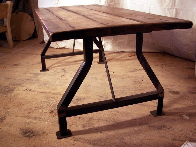 Wood Work Table, Industrial Table, Reclaimed Wood Table, Wood Dining Table, Office Desk, Mid Century Table, Welded Furniture, Factory Table