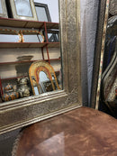 Moroccan Handmade Silver Wall Mirror with Engravings