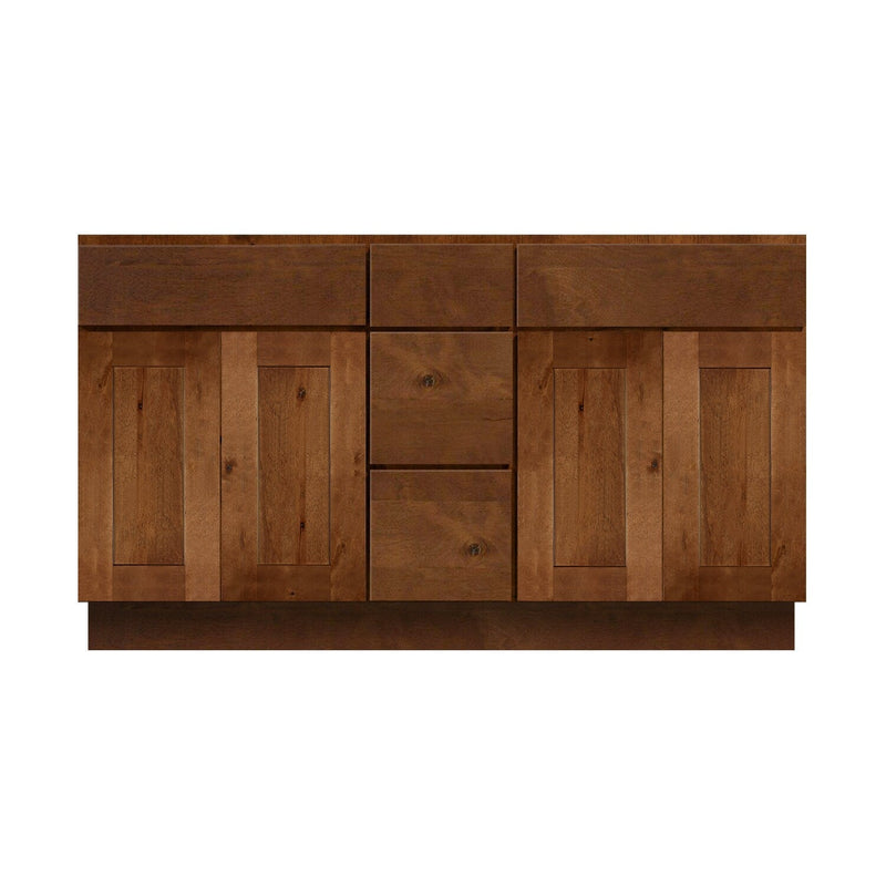 72 Inch Rustic Shaker Double Sink Bathroom Vanity with Drawers