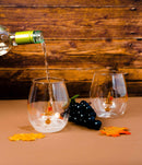 3D Pumpkin Gnome Stemless Wine Glasses