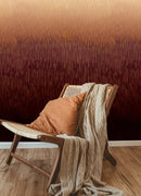 Ombre Wallpaper with Textured Brushstrokes in Orange, Brown, and Beige - X158