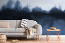 Watercolor Wallpaper with a Moody Wash in Navy Blue - X154