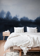 Watercolor Wallpaper with a Moody Wash in Navy Blue - X154