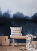 Watercolor Wallpaper with a Moody Wash in Navy Blue - X154