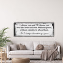 Master bedroom sign, I choose you canvas print, master bedroom decor, guest room decor, wall art, bedroom wall art, above couch art