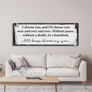 Master bedroom sign, I choose you canvas print, master bedroom decor, guest room decor, wall art, bedroom wall art, above couch art