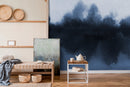 Watercolor Wallpaper with a Moody Wash in Navy Blue - X154