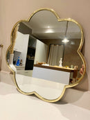 Handmade Flower Brass Mirror - Customized Gold Frame