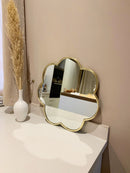 Handmade Flower Brass Mirror - Customized Gold Frame