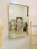 Brass Mirror With Shelf -  Wall Storage Bathroom