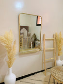 Brass Mirror With Shelf -  Wall Storage Bathroom