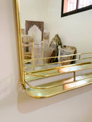 Brass Mirror With Shelf -  Wall Storage Bathroom