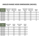 White Wood Range Hood With Angled Strapped Front and Block Trim - 30", 36", 42", 48", 54" and 60" Widths Available