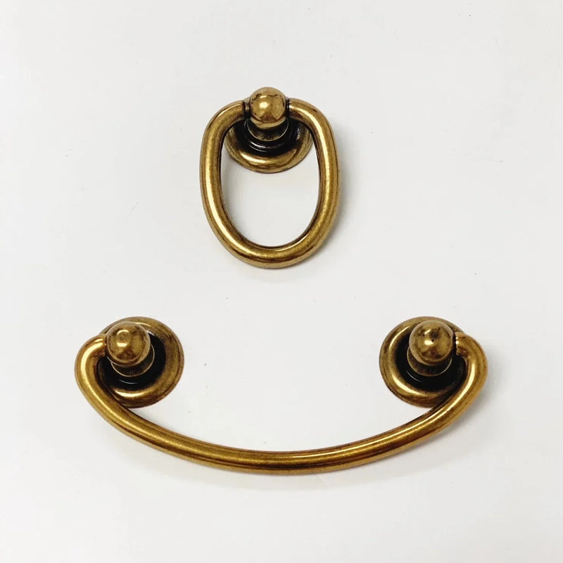 Brass Ring Pulls Oval Bail Drawer Pulls