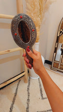 Silver Hand Mirror, Hand Held Mirror, Handmade yellow Handheld Makeup Mirror, Small Hand Mirror, Antique hand Held Mirrors, Gift for Her