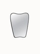 Italian Curved Brass Wall Mirror - Butterfly Silver Frame Mirror
