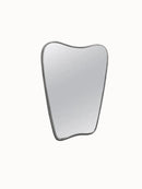 Italian Curved Brass Wall Mirror - Butterfly Silver Frame Mirror