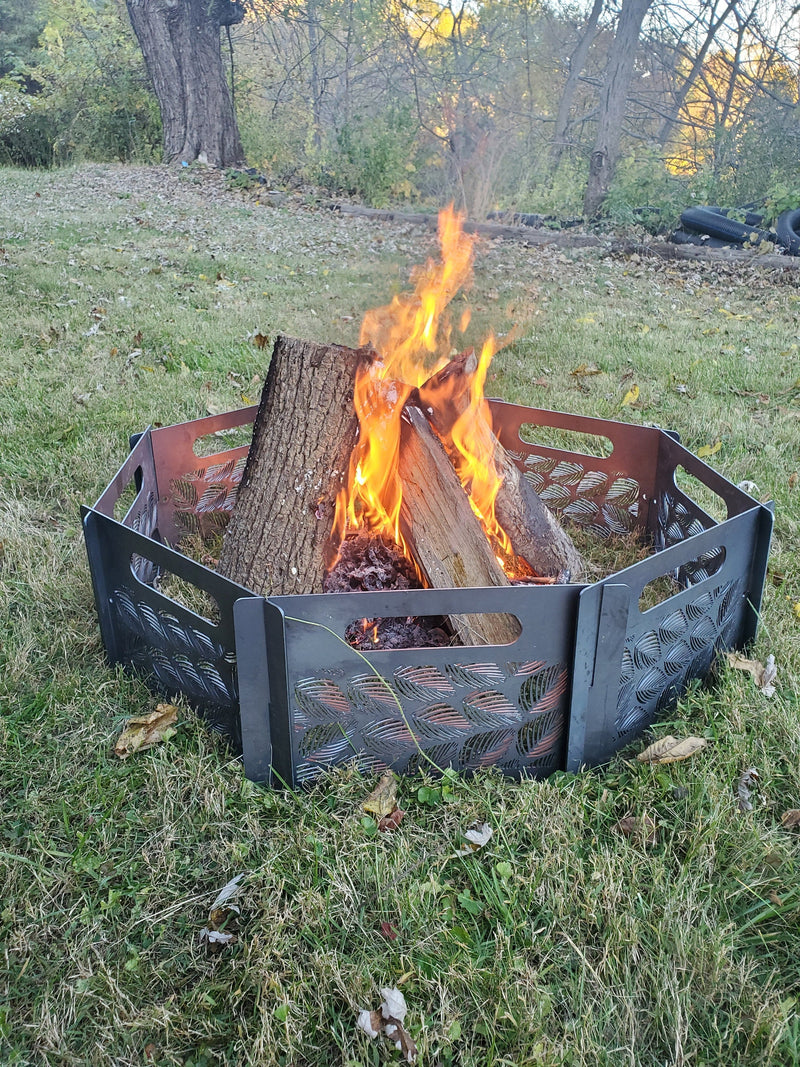 Custom Portable Fire Ring, Fire Pit, Camping Fire Ring, Fire Ring Customizable with Your Design or Logo, Octagon Fire Ring, Hexagon Fire Pit
